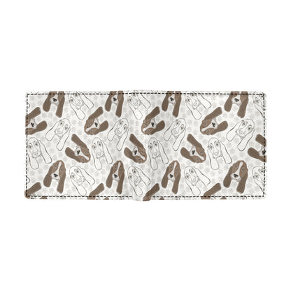 Basset Hound Pattern Print Design 01 Men's ID Card Wallet