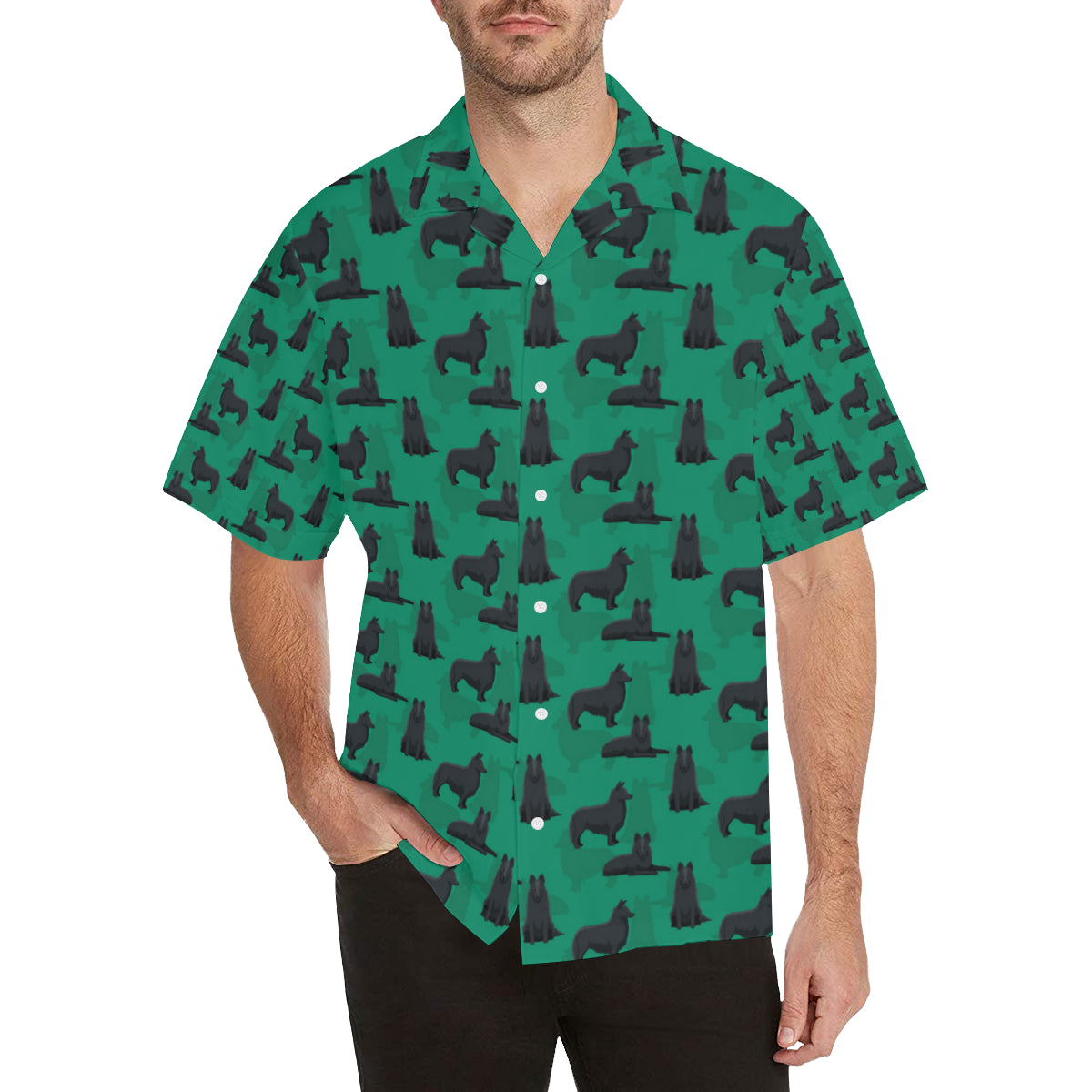 Belgian Sheepdog Pattern Print Design 01 Men's Hawaiian Shirt