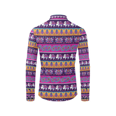 Boho Indian Style Pattern Men's Long Sleeve Shirt