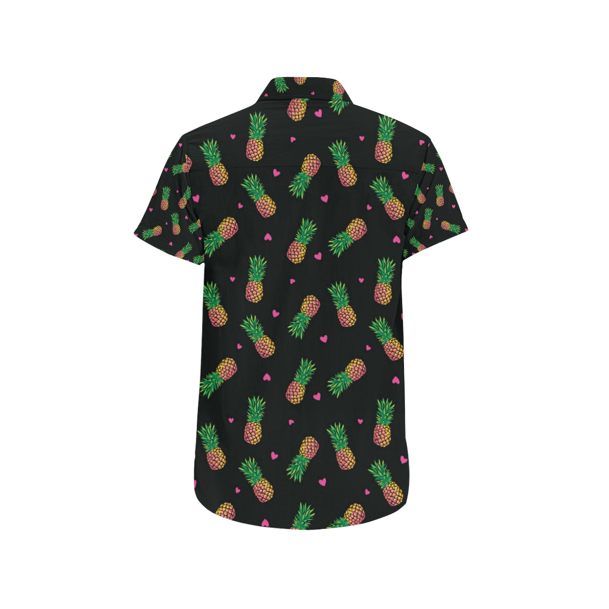 Neon Pineapple Pattern Print Design A04 Men's Short Sleeve Button Up Shirt