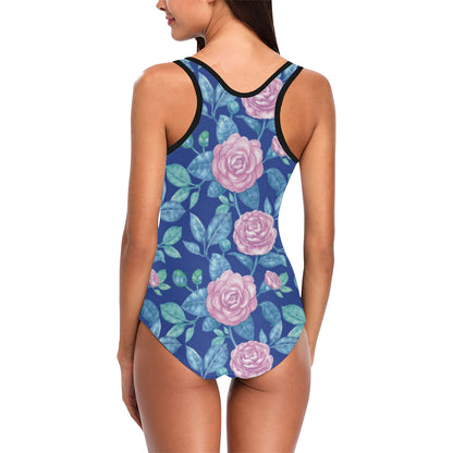Camellia Pattern Print Design CM05 Women Swimsuit
