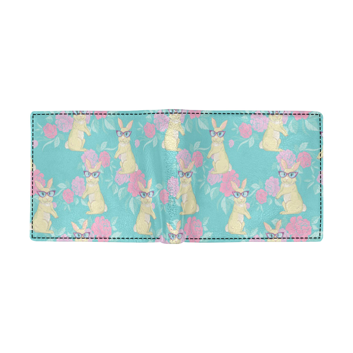 Rabbit Pattern Print Design RB05 Men's ID Card Wallet