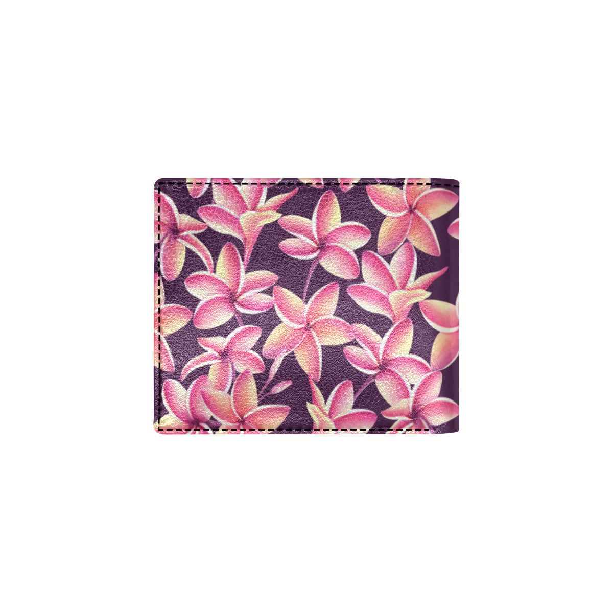 Purple Plumeria Pattern Print Design PM010 Men's ID Card Wallet