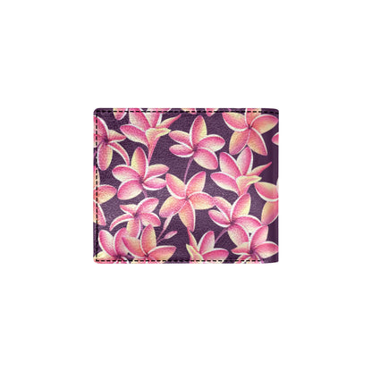 Purple Plumeria Pattern Print Design PM010 Men's ID Card Wallet