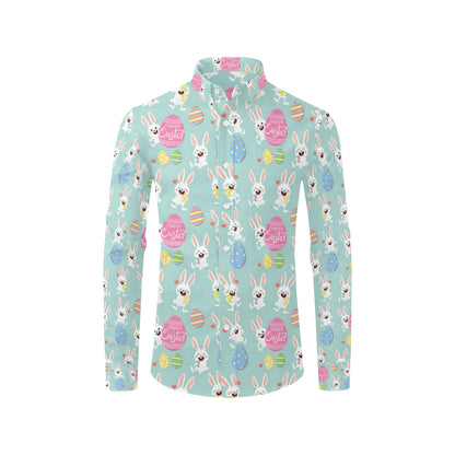 Easter Eggs Pattern Print Design RB014 Men's Long Sleeve Shirt