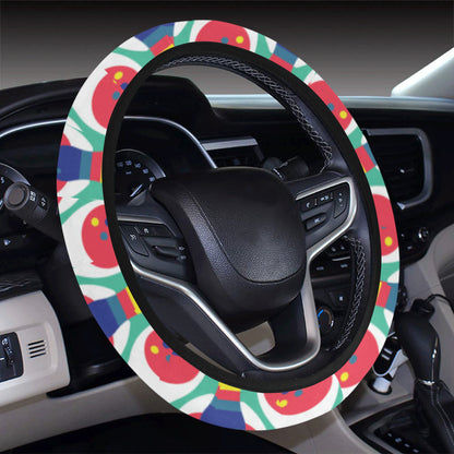 Bowling Pattern Print Design 05 Steering Wheel Cover with Elastic Edge