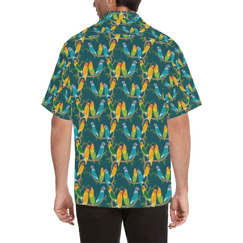 Lovebird Pattern Print Design 02 Men's Hawaiian Shirt