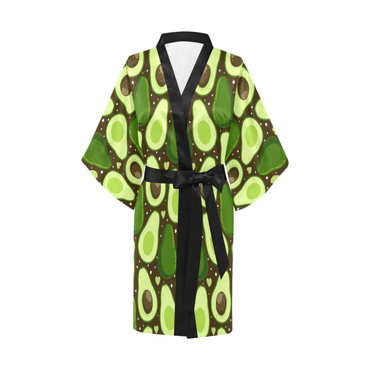 Avocado Pattern Print Design AC04 Women's Short Kimono