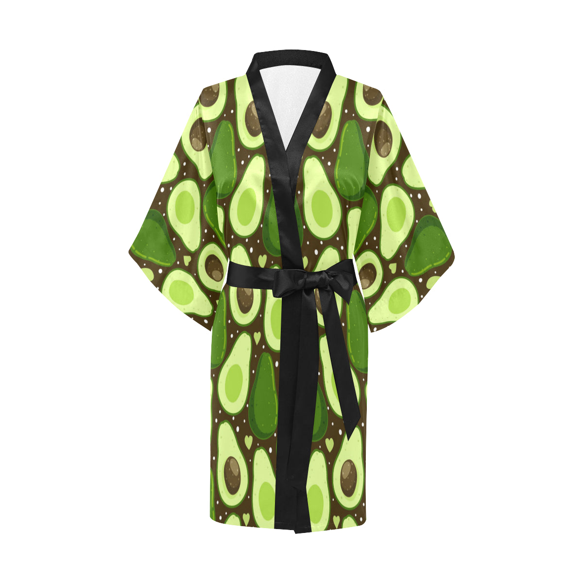 Avocado Pattern Print Design AC04 Women's Short Kimono