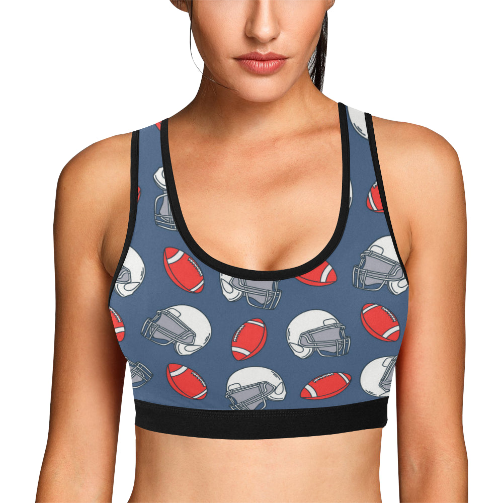 American Football Helmet Design Pattern Sports Bra