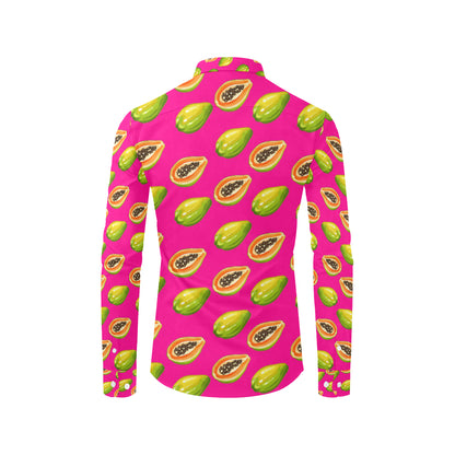 Papaya Pattern Print Design PP02 Men's Long Sleeve Shirt