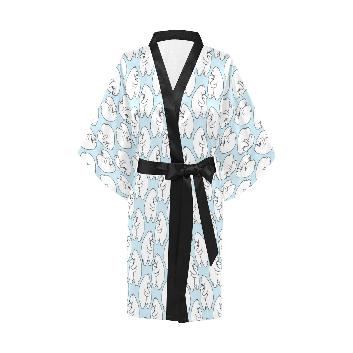 Polar Bear Pattern Print Design PB08 Women Kimono Robe