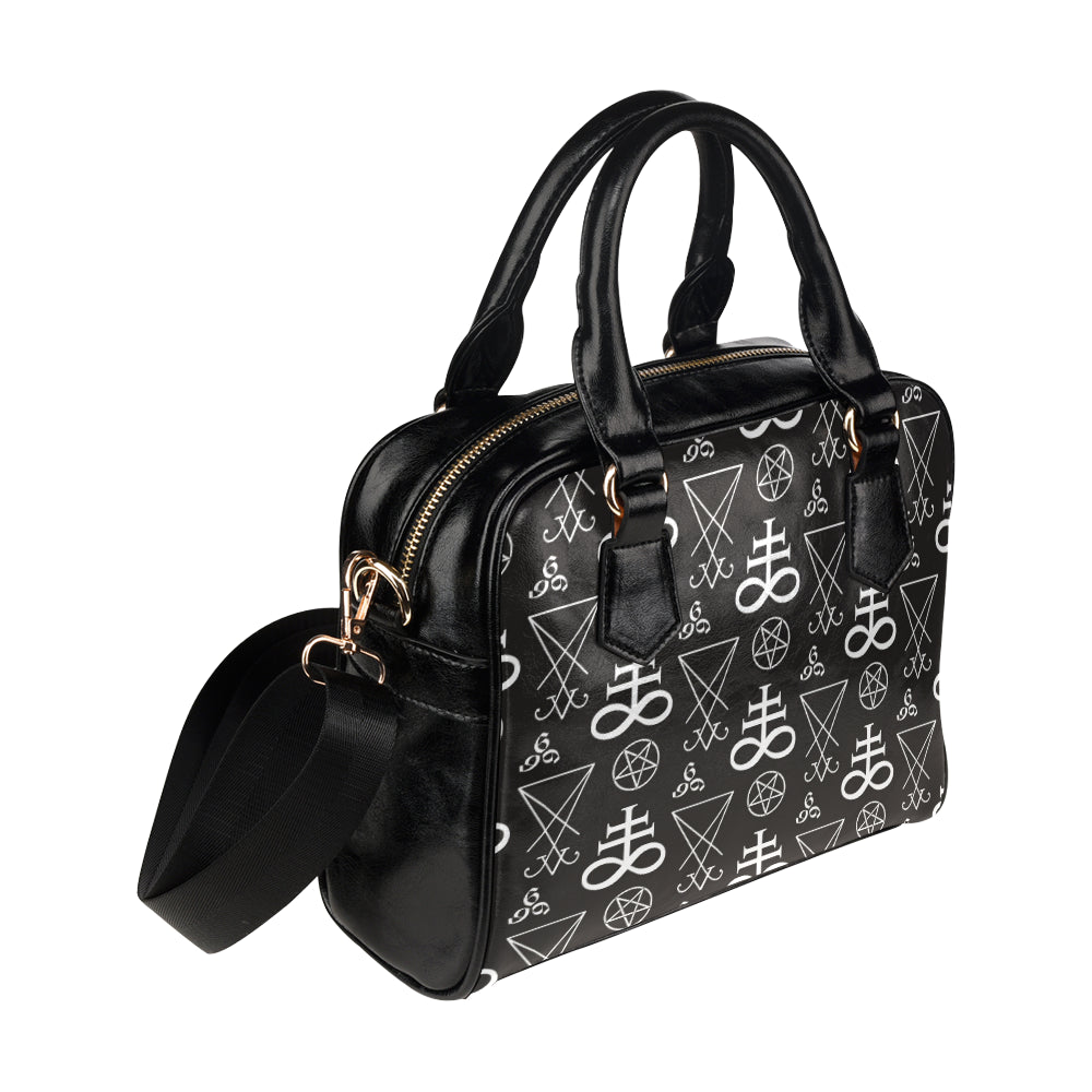 Pentagram Pattern Print Design A04 Shoulder Handbag