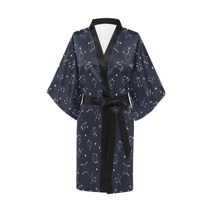 Constellation Pattern Print Design 05 Women's Short Kimono