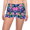 Neon Hibiscus Pattern Print Design HB016 Yoga Shorts