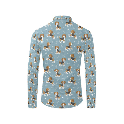 Beagle Pattern Print Design 02 Men's Long Sleeve Shirt