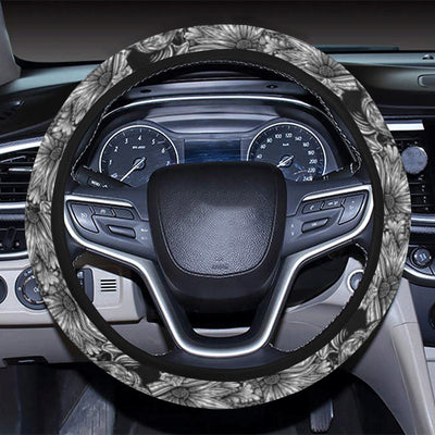 Skull Tattoo Design Print Steering Wheel Cover with Elastic Edge