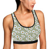 Daisy Yellow Print Pattern Sports Bra