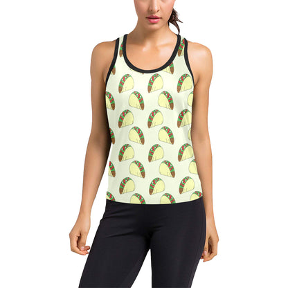 Taco Pattern Print Design TC05 Women's Racerback Tank Top