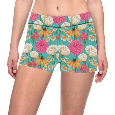 Summer Floral Pattern Print Design SF07 Yoga Shorts