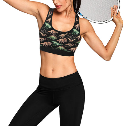 Dinosaur Print Pattern Sports Bra