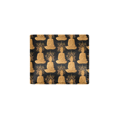 Buddha Pattern Print Design 01 Men's ID Card Wallet
