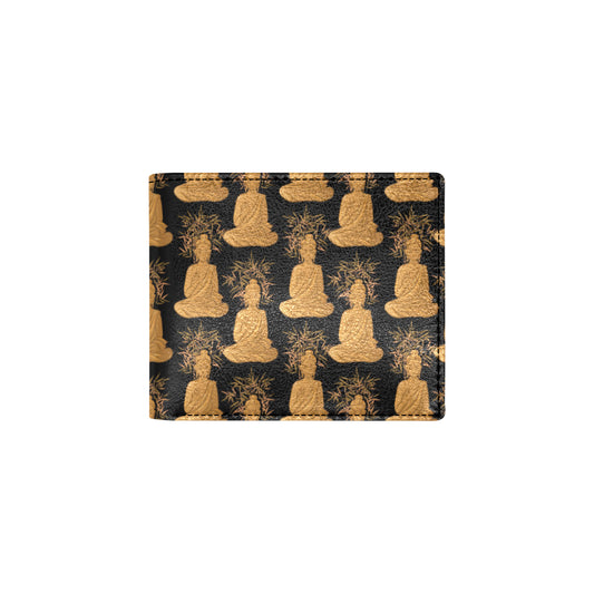 Buddha Pattern Print Design 01 Men's ID Card Wallet