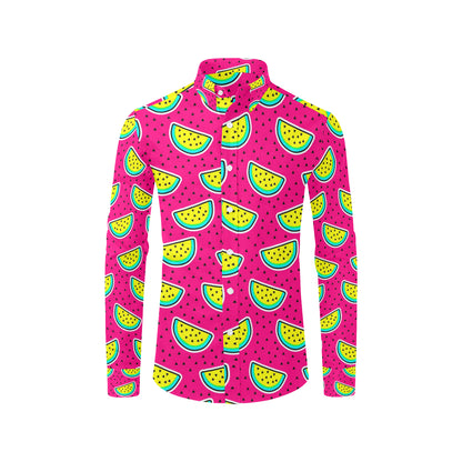 Watermelon Pattern Print Design WM04 Men's Long Sleeve Shirt