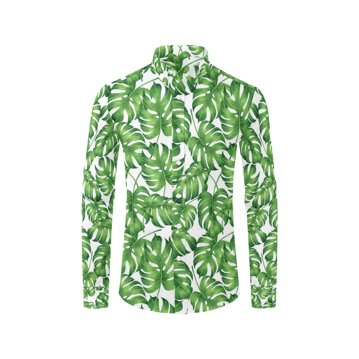 Palm Leaves Pattern Print Design PL08 Men's Long Sleeve Shirt