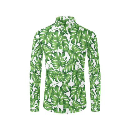 Palm Leaves Pattern Print Design PL08 Men's Long Sleeve Shirt