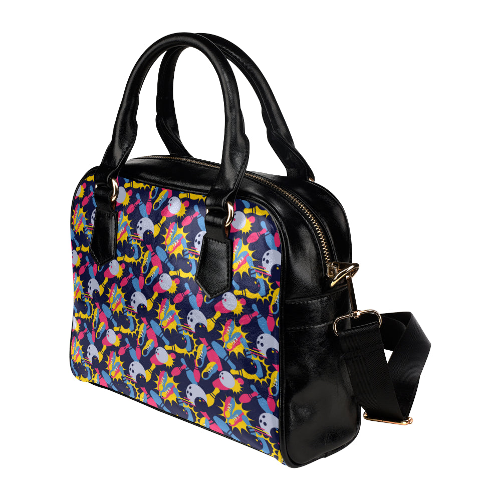 Bowling Pattern Print Design 02 Shoulder Handbag