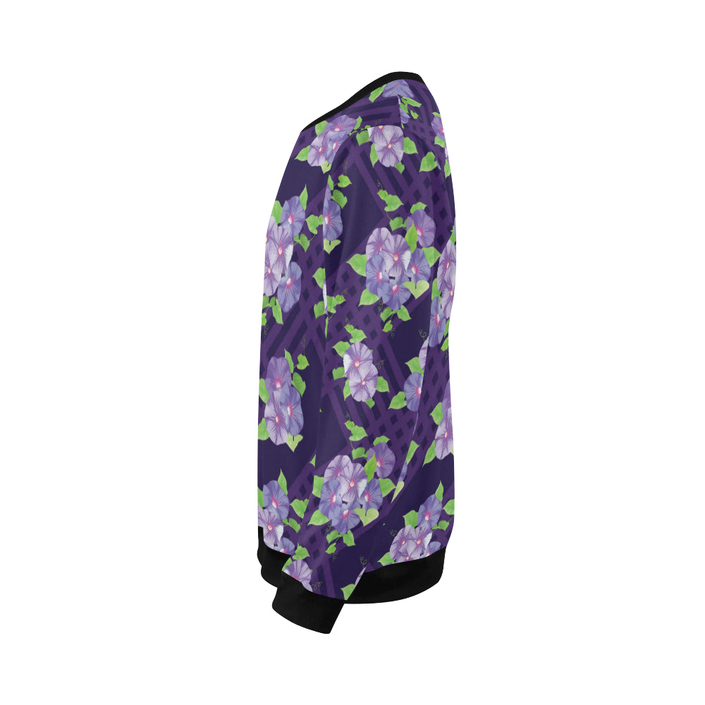 Morning Glory Pattern Print Design MG03 Men Long Sleeve Sweatshirt