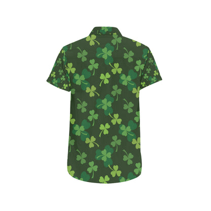 Irish Pattern Print Design 03 Men's Short Sleeve Button Up Shirt