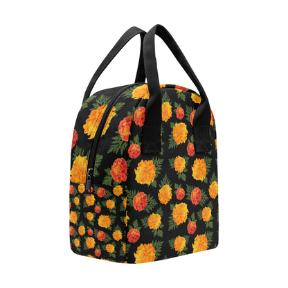 Marigold Pattern Print Design MR05 Insulated Lunch Bag