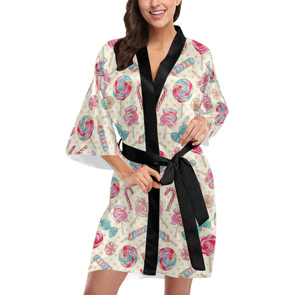 Candy Pattern Print Design CA04 Women's Short Kimono