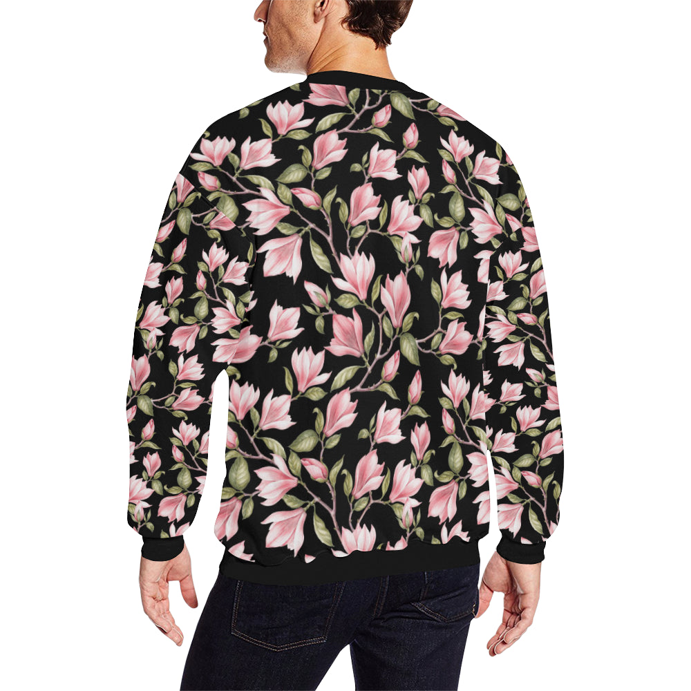 Magnolia Pattern Print Design MAG03 Men Long Sleeve Sweatshirt