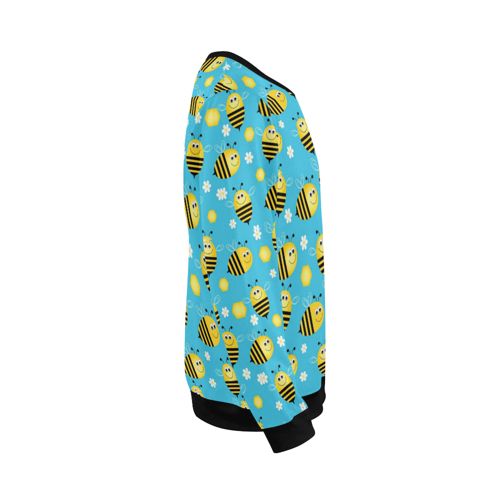 Bee Pattern Print Design BEE06 Men Long Sleeve Sweatshirt