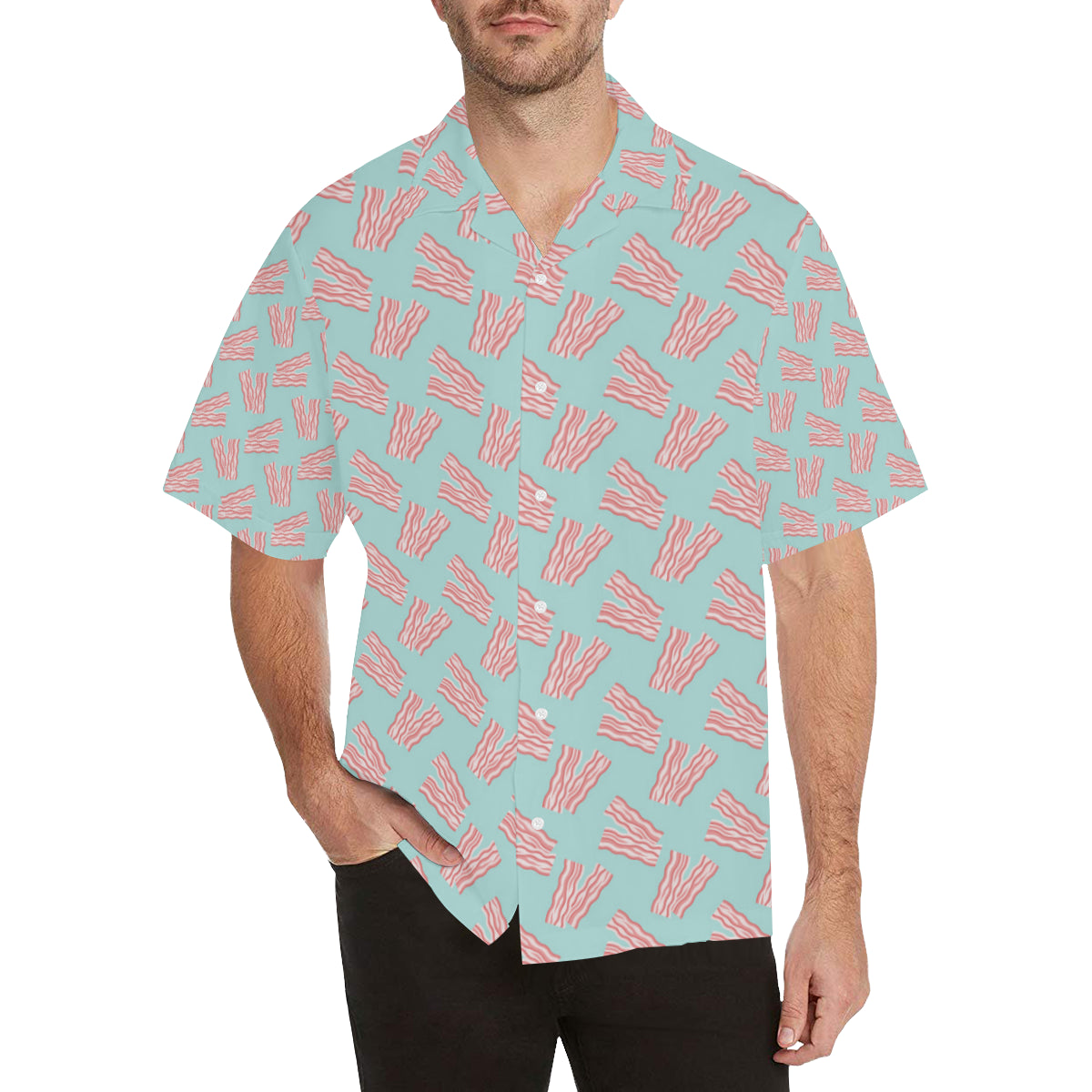 Bacon Pattern Print Design 04 Men's Hawaiian Shirt