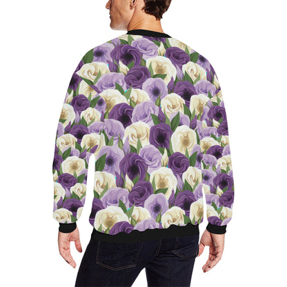 Lisianthus Pattern Print Design LT01 Men Long Sleeve Sweatshirt