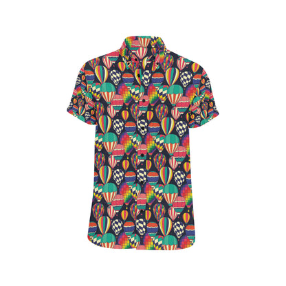 Ballon Pattern Print Design 02 Men's Short Sleeve Button Up Shirt