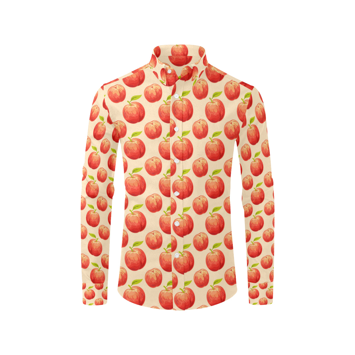 Peach Pattern Print Design A03 Men's Long Sleeve Shirt