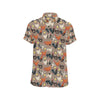 Chicken Evolution Pattern Men's Short Sleeve Button Up Shirt