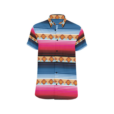 Mexican Pattern Print Design 03 Men's Short Sleeve Button Up Shirt