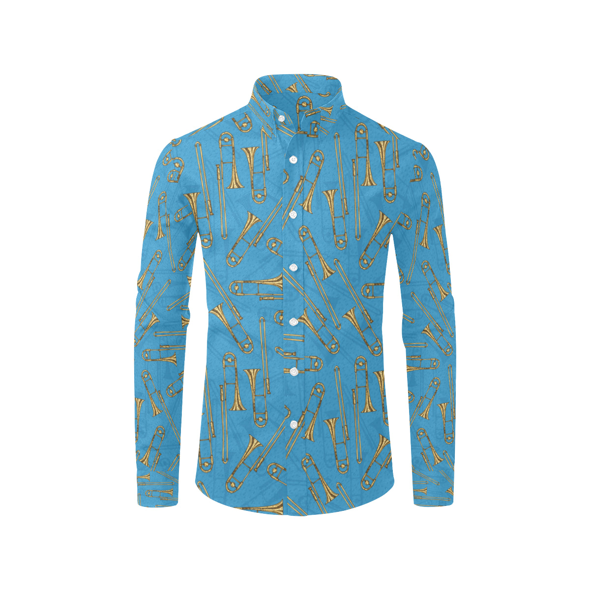 Trombone Pattern Print Design 01 Men's Long Sleeve Shirt