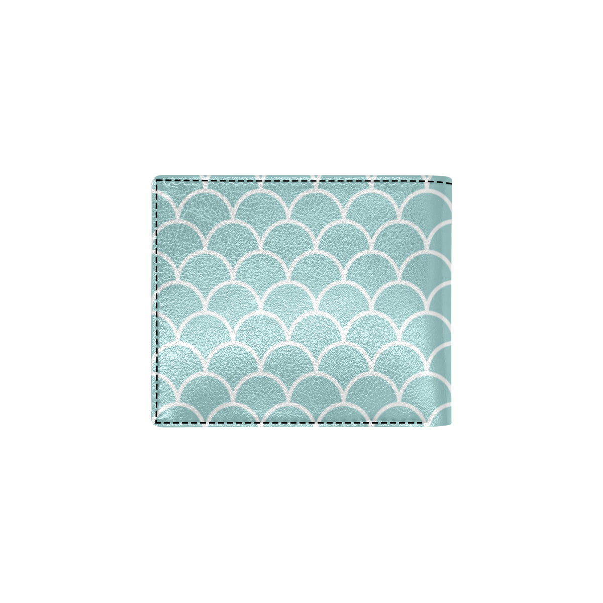 Scales Teal Pattern Print Design 02 Men's ID Card Wallet