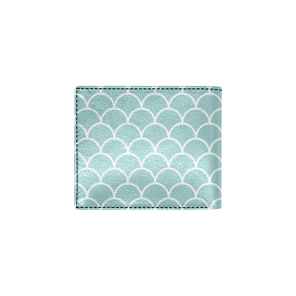 Scales Teal Pattern Print Design 02 Men's ID Card Wallet