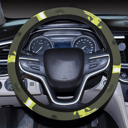 Alligator Pattern Print Design 05 Steering Wheel Cover with Elastic Edge