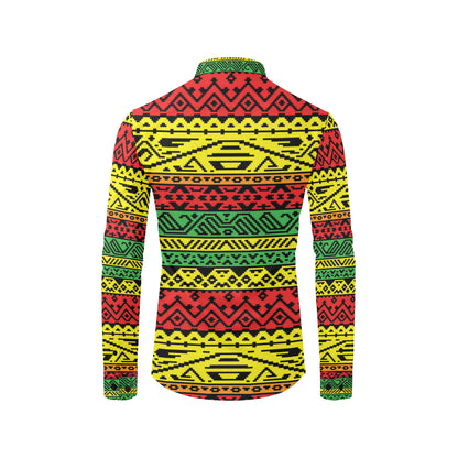 Rastafarian Pattern Print Design A02 Men's Long Sleeve Shirt