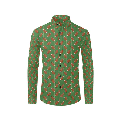 American Football on Field Themed Men's Long Sleeve Shirt