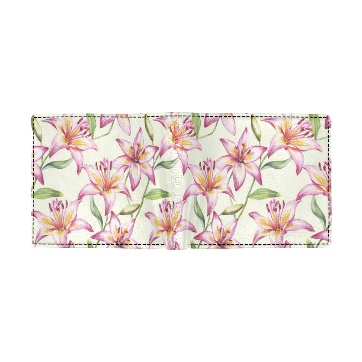 Lily Pattern Print Design LY011 Men's ID Card Wallet